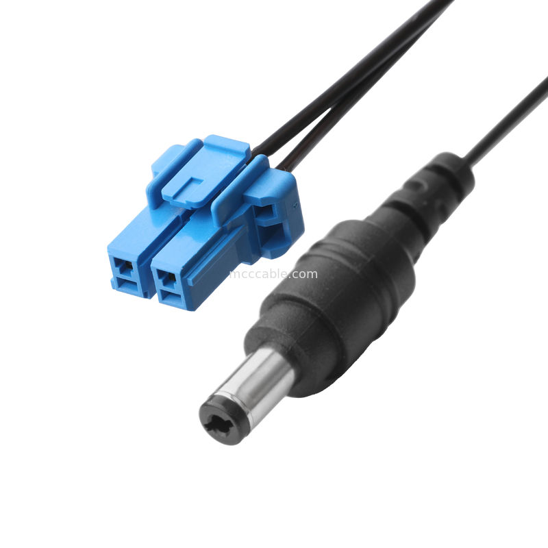 DC Plug 2.1*5.5mm Solder Type PVC Pencetakan Penampilan Untuk TE Blue Housing 2P Connector Kabel Wanita