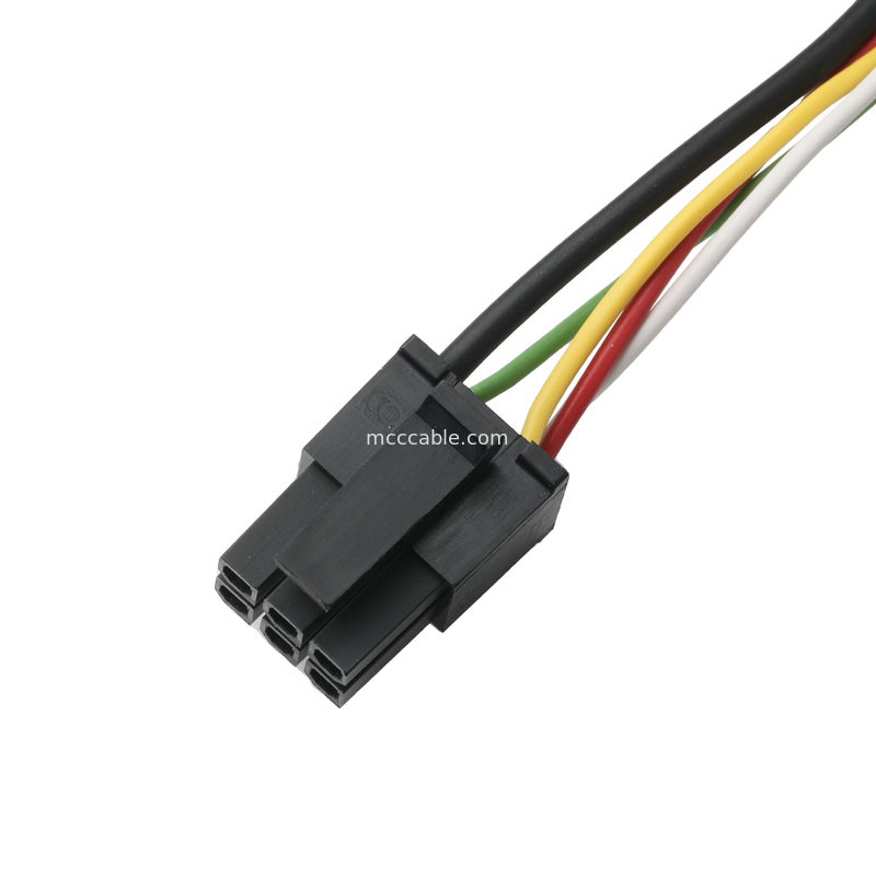 LVDS CABLE HSG 43025-0600 Picth 3.0mm MX ke HSG 43025-0200 dan RV1.25-4 konektor OEM / ODM panjang Kabel Sesuai