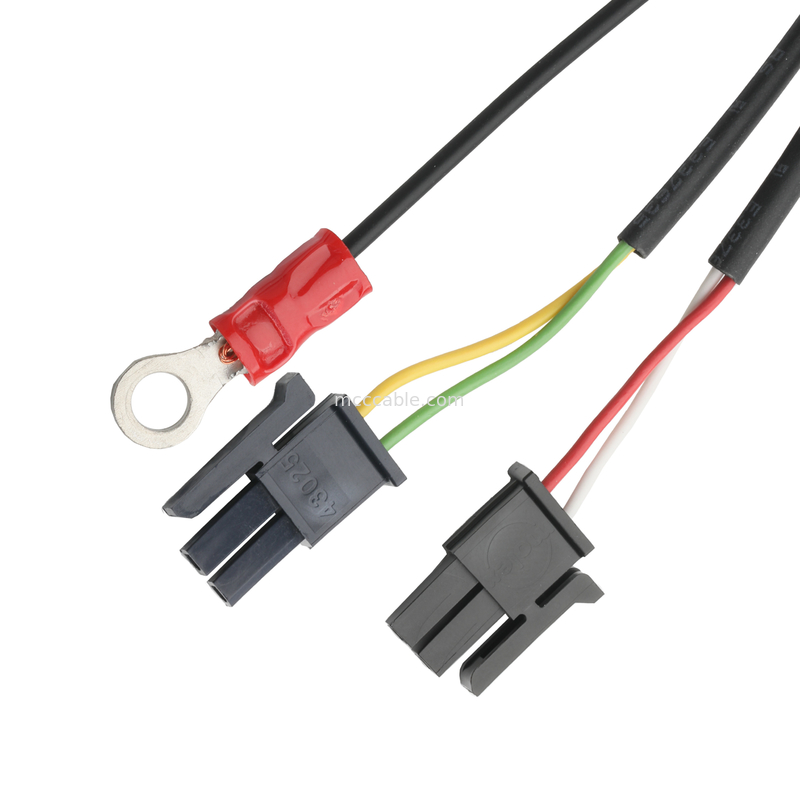 LVDS CABLE HSG 43025-0600 Picth 3.0mm MX ke HSG 43025-0200 dan RV1.25-4 konektor OEM / ODM panjang Kabel Sesuai