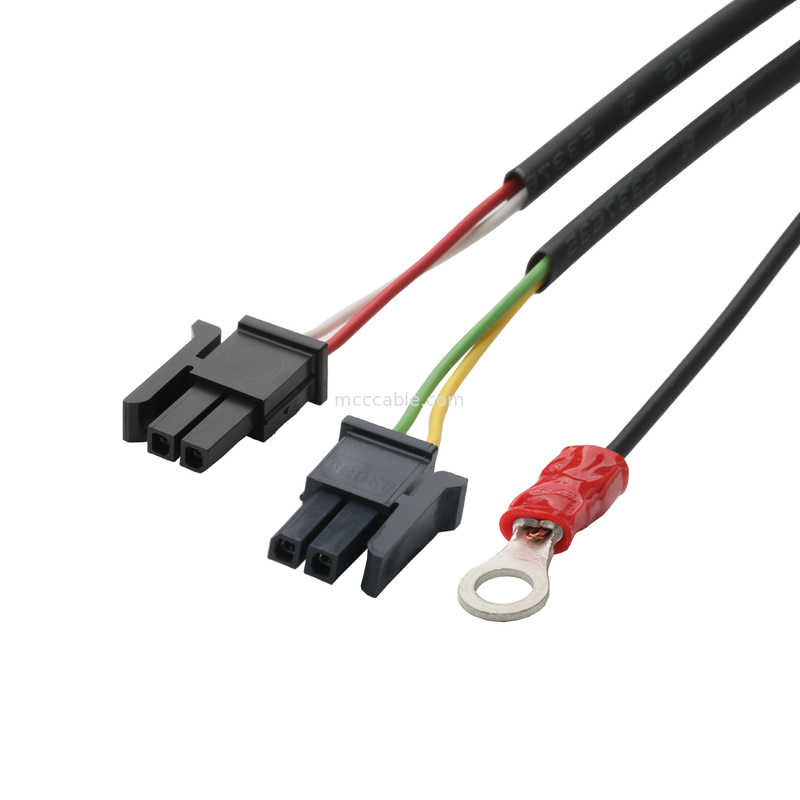 LVDS CABLE HSG 43025-0600 Picth 3.0mm MX ke HSG 43025-0200 dan RV1.25-4 konektor OEM / ODM panjang Kabel Sesuai