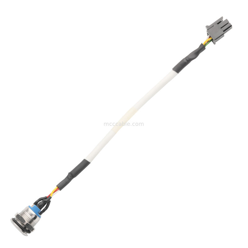 PUSHBUTTON LED putih M12 IP65/IP67 untuk HSG MAN 43025-0400 Pitch 3.0mm MX Power Switch Activator