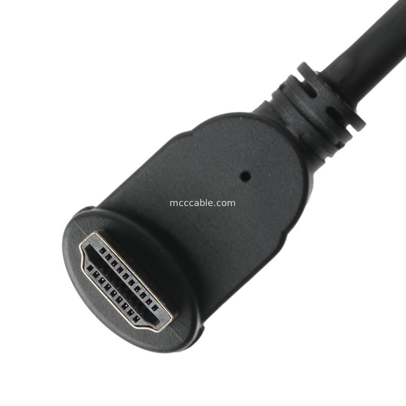 Male Vertical 19Pin HDMI-A ke Wanita 19Pin HDMI Lcd Kabel Konektor Majelis