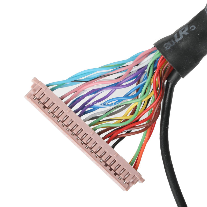 Lvds Kabel Himpunan  DF13-40Pin Pitch 1.25mm untuk HD-SUB 26P FEMALE SLODER UL 1007 20AWG Kabel OEM / ODM