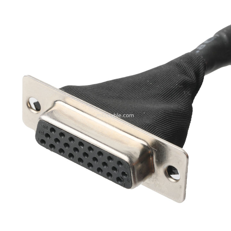 Lvds Kabel Himpunan  DF13-40Pin Pitch 1.25mm untuk HD-SUB 26P FEMALE SLODER UL 1007 20AWG Kabel OEM / ODM