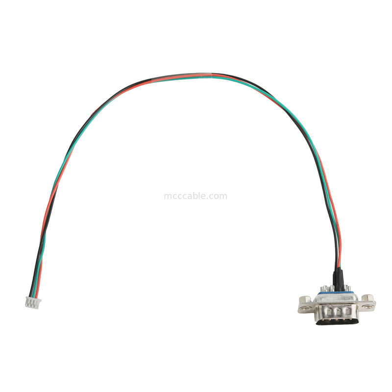 DB 9P LVDS kabel perakitan D-SUB-9P Pria Solder untuk MX1.25mm 4Pin Wire Connector OEM / ODM