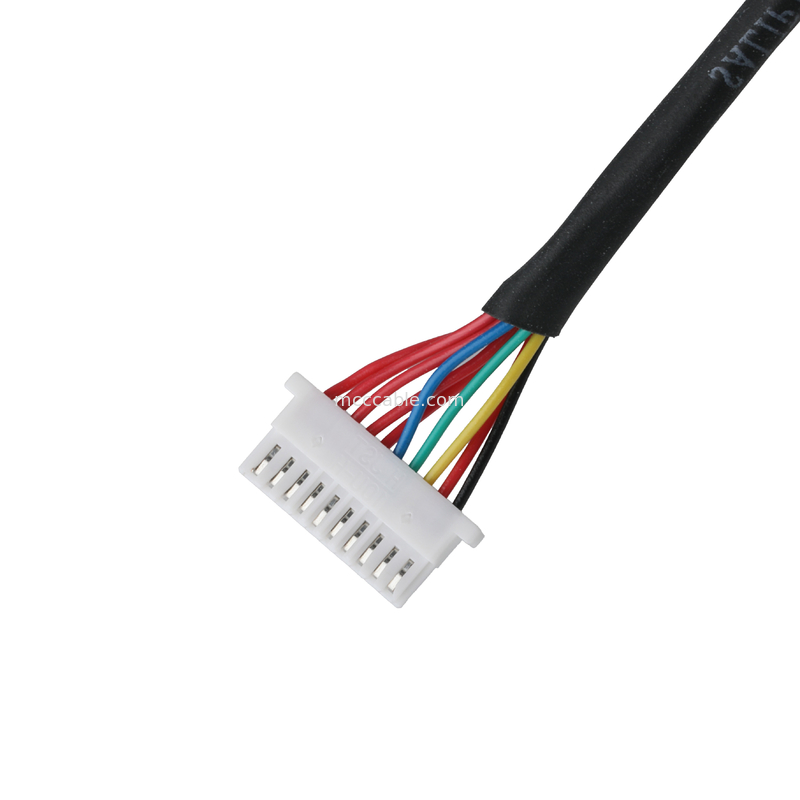 Kabel lvds 10P JST SHLP-10V-S-B untuk Semi striped harness perakitan kabel koaksial kustom Otomotif Wire Harness