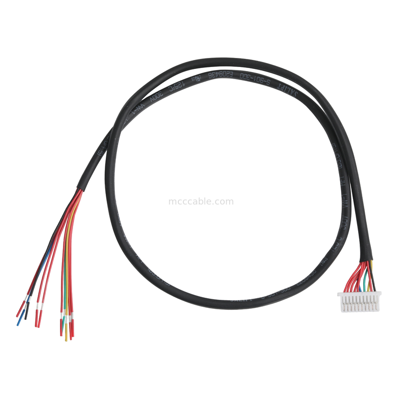 Kabel lvds 10P JST SHLP-10V-S-B untuk Semi striped harness perakitan kabel koaksial kustom Otomotif Wire Harness