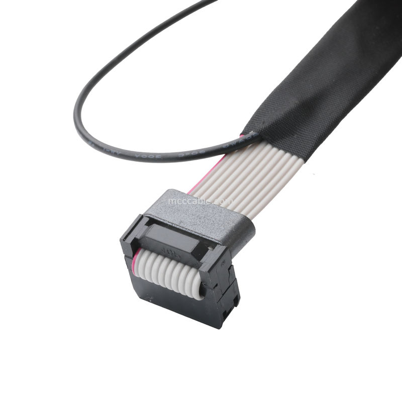 IDC FC-10P dan TER M4 pitch 1.27mm Konektor kabel tanah dengan kawat cincin UL2651 28AWG kabel OEM / ODM