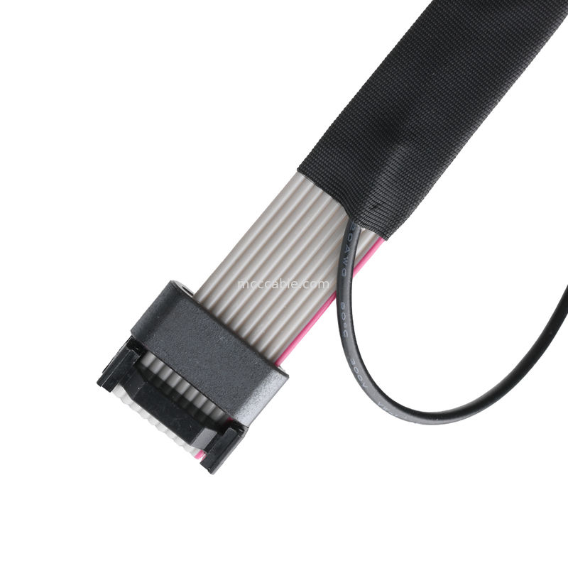 IDC FC-10P dan TER M4 pitch 1.27mm Konektor kabel tanah dengan kawat cincin UL2651 28AWG kabel OEM / ODM