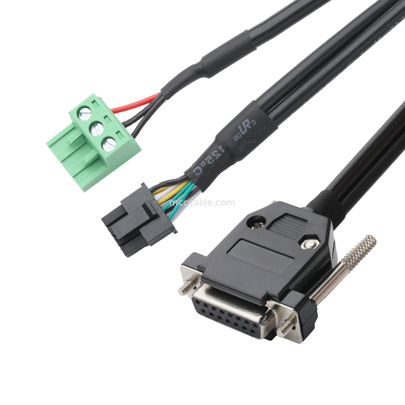 Konektor Kabel Industri yang disesuaikan DB-15P Wanita ke HSG 43025-0800 pitch 3.0mm dan 691352710003 pitch 5.8mm