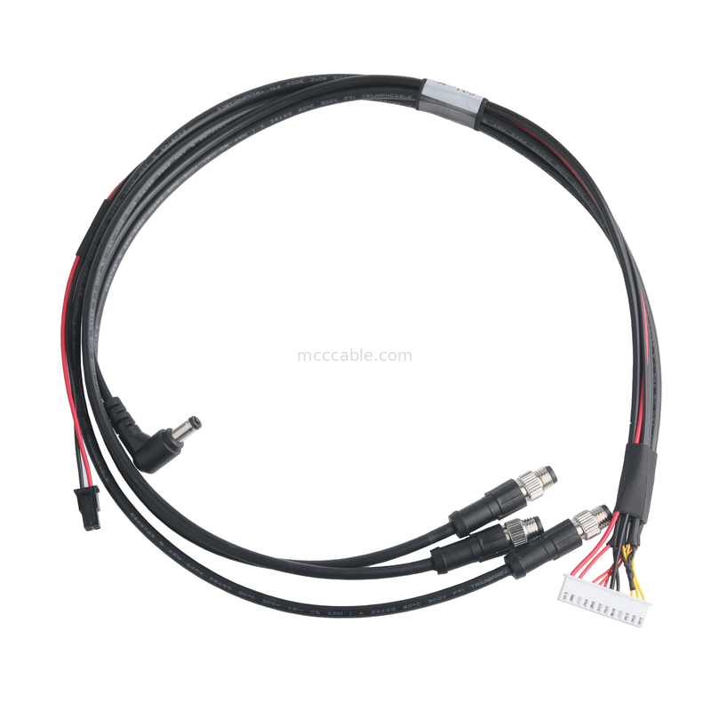 XHB-12P Untuk M8 CONN Kabel Majelis Dan DC CONN Atau 43025-0400 CONN Pitch 3.0mm OEM / ODM