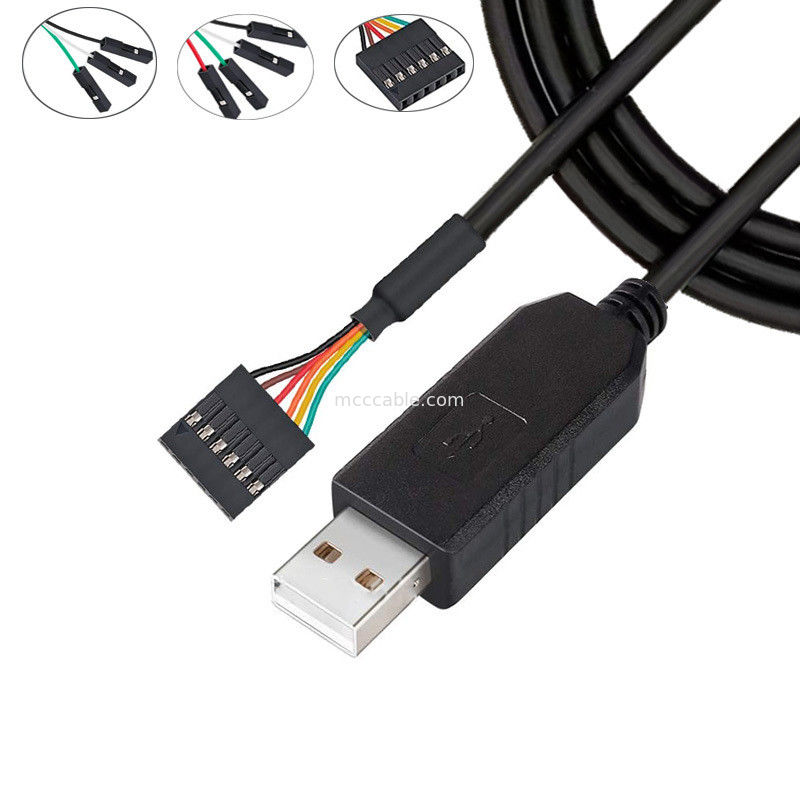 FTDI Chip USB To 6P TTL-232R-3V3 5V Level Module Serial Port Cable Ttl3.3v5v, Nomor Pin Power Supply yang dapat disesuaikan