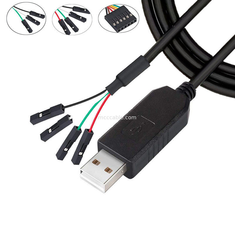 FTDI Chip USB To 6P TTL-232R-3V3 5V Level Module Serial Port Cable Ttl3.3v5v, Nomor Pin Power Supply yang dapat disesuaikan