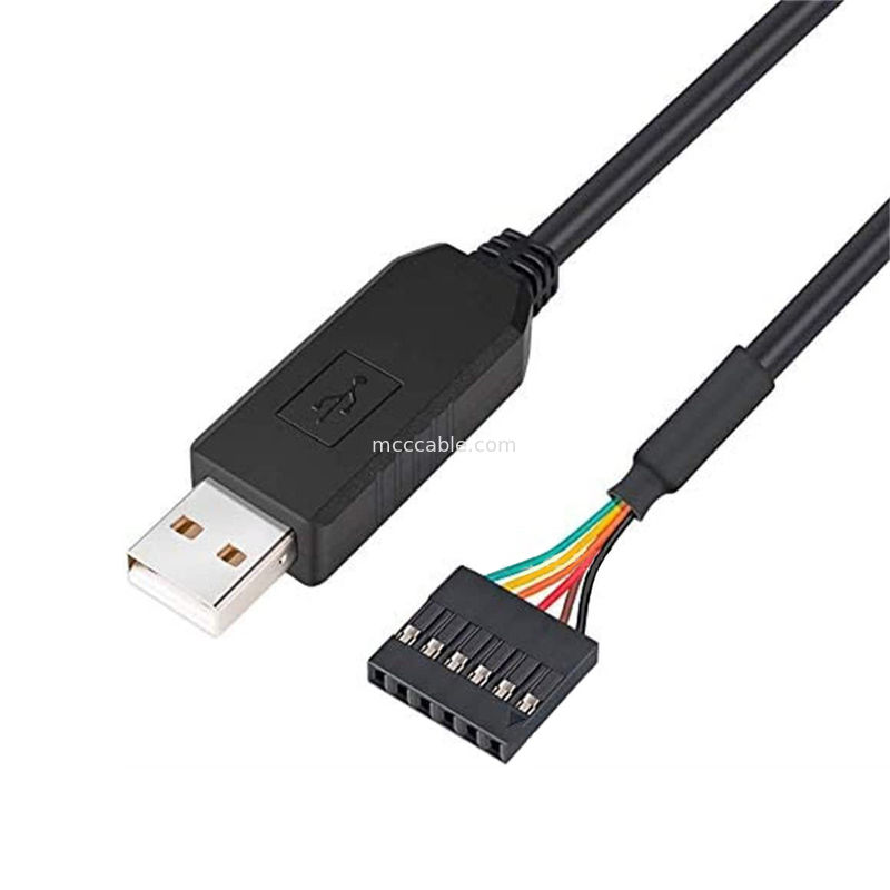 FTDI Chip USB To 6P TTL-232R-3V3 5V Level Module Serial Port Cable Ttl3.3v5v, Nomor Pin Power Supply yang dapat disesuaikan