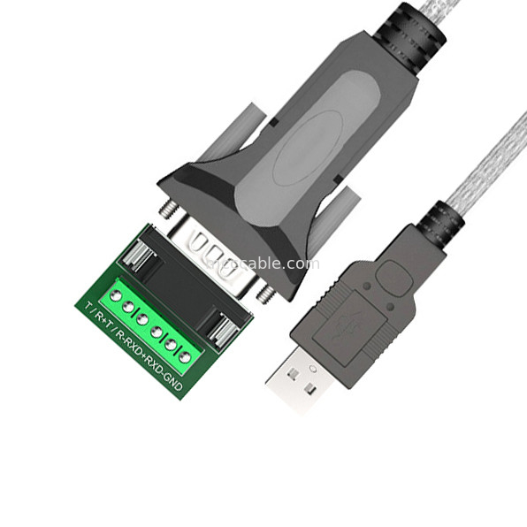 USB-A ke RS485 Serial Port DB9 Kabel Sinyal Digital Industri, Dukungan Kustomisasi Antarmuka yang Berbeda