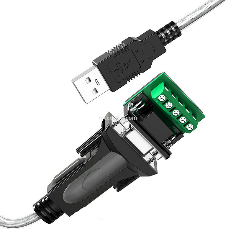 USB-A ke RS485 Serial Port DB9 Kabel Sinyal Digital Industri, Dukungan Kustomisasi Antarmuka yang Berbeda