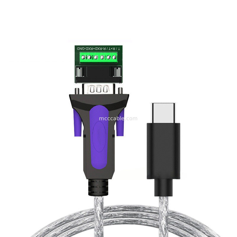 Kabel khusus kelas industri untuk TYPE-C ke RS485-DB9/RS422-DB9 CONN Connector B DB9 Male