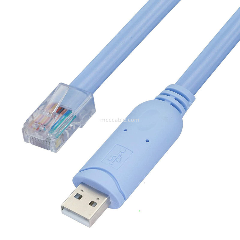 Konektor Harness Khusus Industri USB Ke RJ45 Ke 8P8C Crystal Head Ke RS232 Serial Port Switch Control Cable