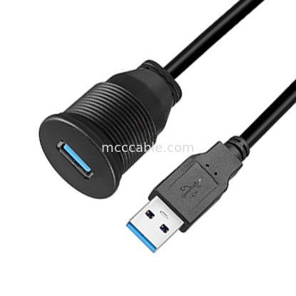 Custom harness USB3.0 calbe Kabel panel dashboard mobil kepala bulat USB3.0 kabel ekstensi laki-laki ke perempuan kabel tahan air