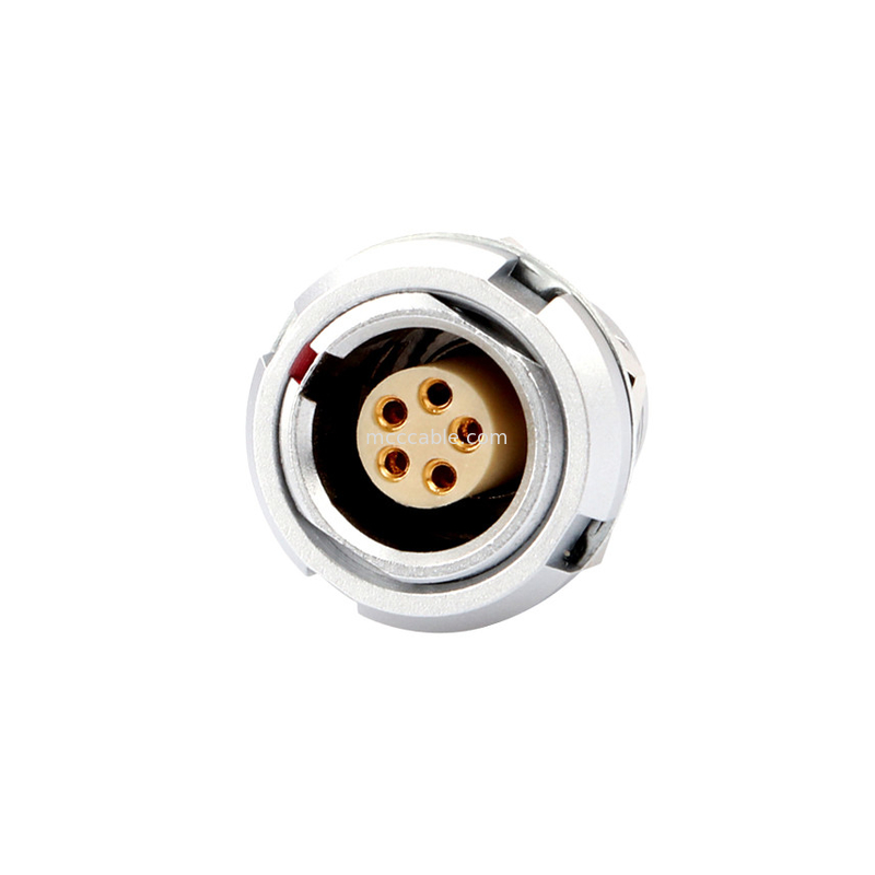 Industrial Waterproof Connector B Series Z2 5Pin Double Nut Welding Printed Circuit Board Pin Core (Lurus Dan Sudut)