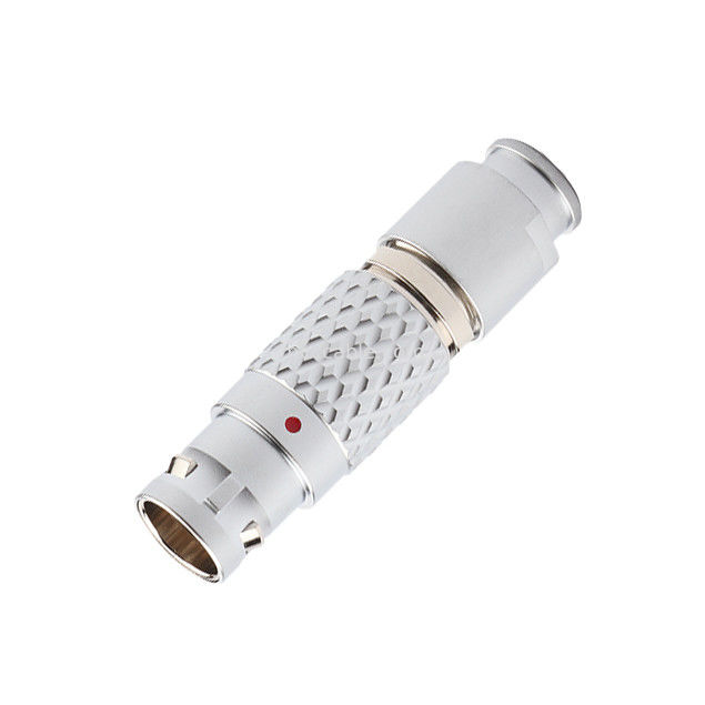 Konektor Pengunci Otomatis Tarik Dorong Seri LEB FGG.1B 7Pin Konektor Melingkar Industri Steker Penerbangan Pria