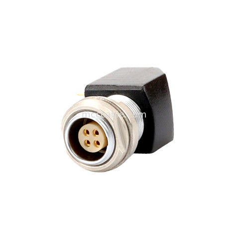 B Series Z12 4Pin Double Nut Fixed Angle Socket 90° Angled Double Nut Fixed untuk papan sirkuit cetak