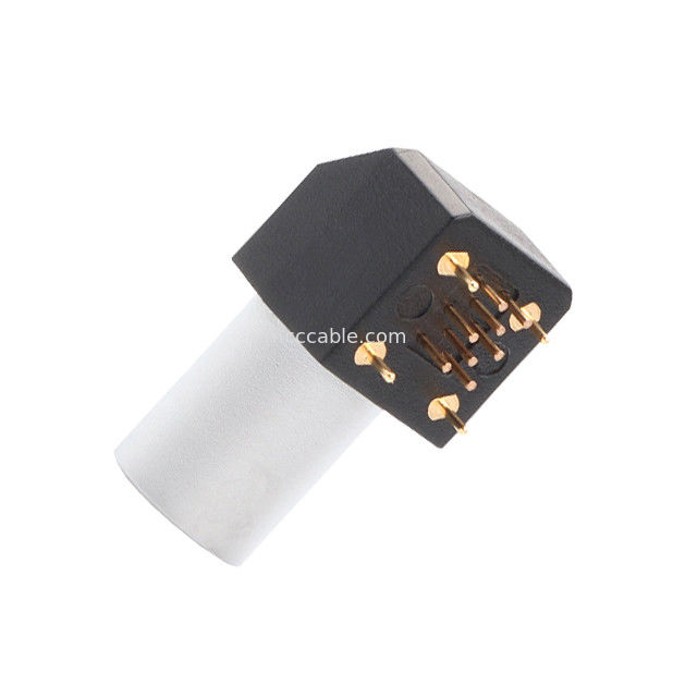 Internal Circular Connector B Series Z11 8Pin Angled Grounding Solder Fixed Socket 90° Angular Socket Untuk Circuit Board