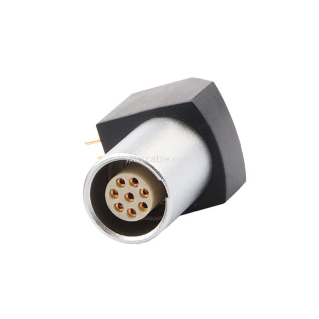 Internal Circular Connector B Series Z11 8Pin Angled Grounding Solder Fixed Socket 90° Angular Socket Untuk Circuit Board