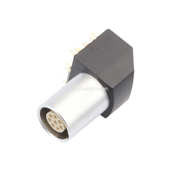 Internal Circular Connector B Series Z11 8Pin Angled Grounding Solder Fixed Socket 90° Angular Socket Untuk Circuit Board