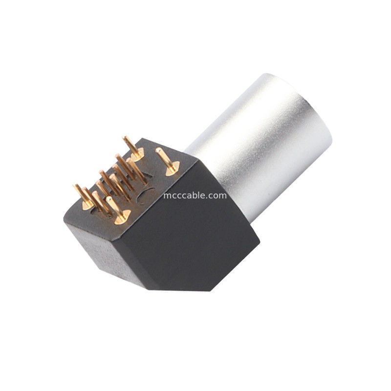Internal Circular Connector B Series Z11 8Pin Angled Grounding Solder Fixed Socket 90° Angular Socket Untuk Circuit Board