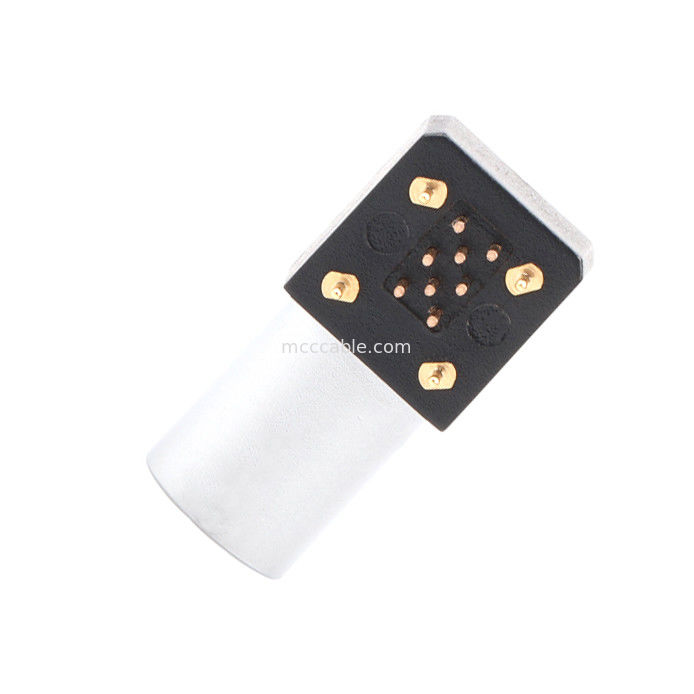 Internal Circular Connector B Series Z11 8Pin Angled Grounding Solder Fixed Socket 90° Angular Socket Untuk Circuit Board