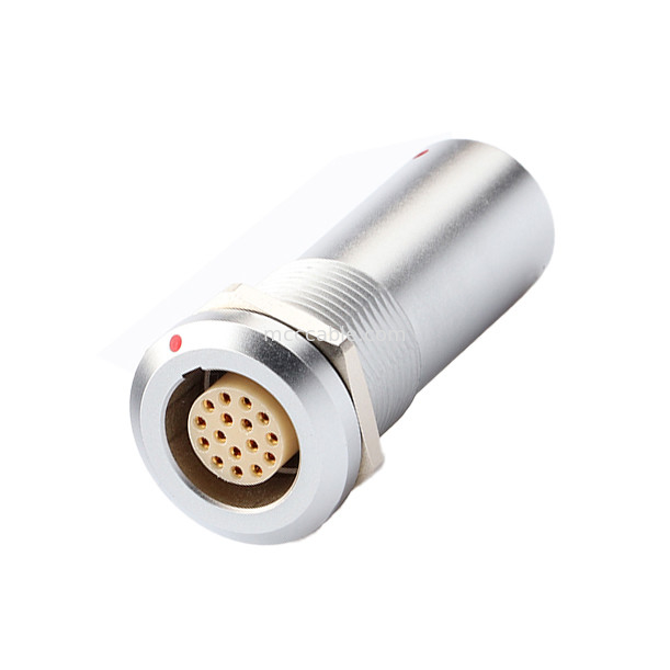 Konektor Sirkular Medis Industri Militer Seri B Z19 16P Fixed Double Pass, Nut Fixed, Fixed Pins di Kedua Ujung