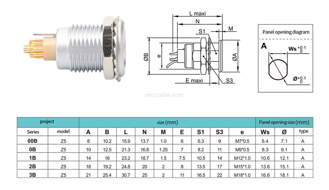 Seri B Z5 14pin Dengan pengikat pin pengikat internal