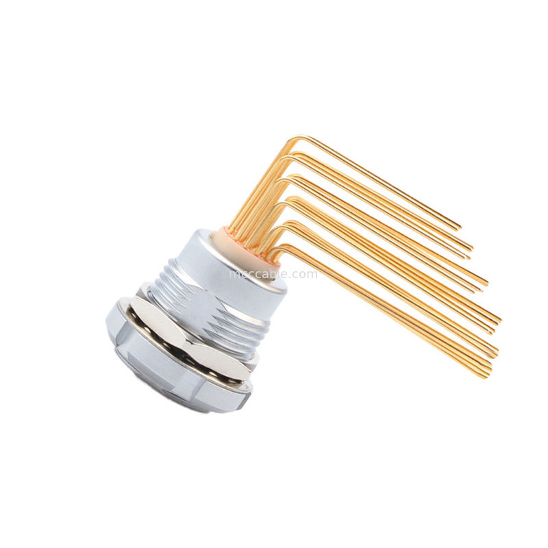 Konektor Waterproof Bulat Z2 26Pin Double Nut 90° Angle Pin Core Internal dan External Nut Fixed Socket