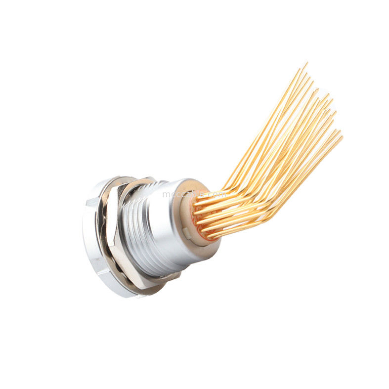Konektor Waterproof Bulat Z2 26Pin Double Nut 90° Angle Pin Core Internal dan External Nut Fixed Socket