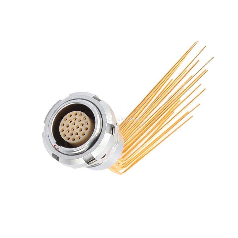 Konektor Waterproof Bulat Z2 26Pin Double Nut 90° Angle Pin Core Internal dan External Nut Fixed Socket