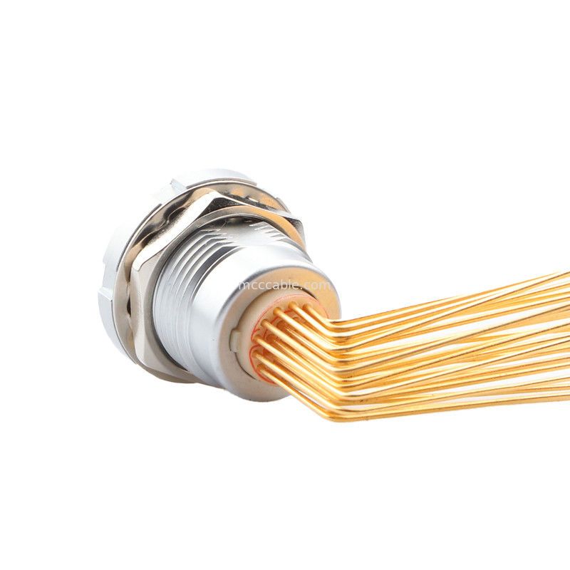 Konektor Waterproof Bulat Z2 26Pin Double Nut 90° Angle Pin Core Internal dan External Nut Fixed Socket