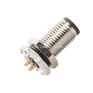 Konektor Lingkaran M5 kode-A Waterproof Series Panel Flange PCB Pria Soket Dukungan 3-inti dan 4-inti kustomisasi IP67