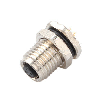 Konektor melingkar M5 kode-A 4Pin Series Waterproof Wanita pasangan dengan M5 panel flange PCB soket laki-laki