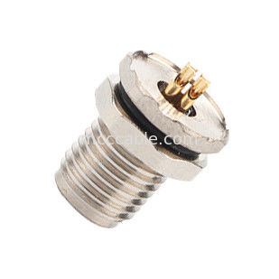 Konektor tahan air industri melingkar M5 Kode-A 4Pin Panel Flange PCB Female Socket IP67