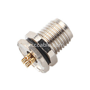 Konektor tahan air industri melingkar M5 Kode-A 4Pin Panel Flange PCB Female Socket IP67