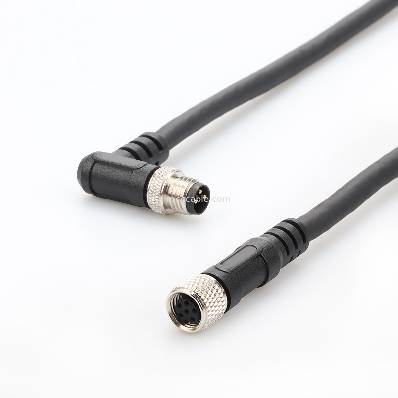 Konektor Industri M8 Injeksi Cetakan Lingkaran Waterproof Konektor Pria Wanita 6 Pin