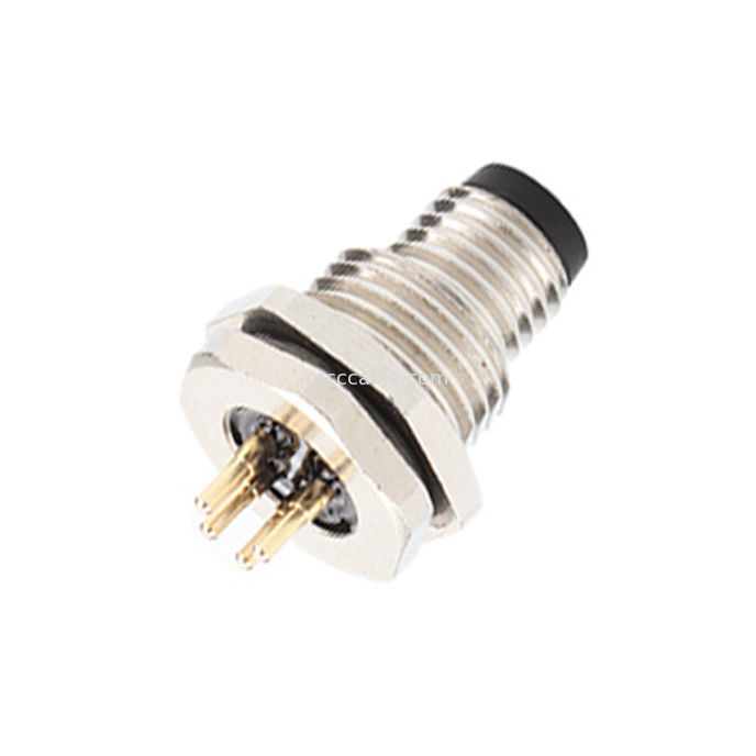 Circular Connector Board End Series M8 4Pin Panel Socket Connector panel flange socket PCB laki-laki, tahan air IP67