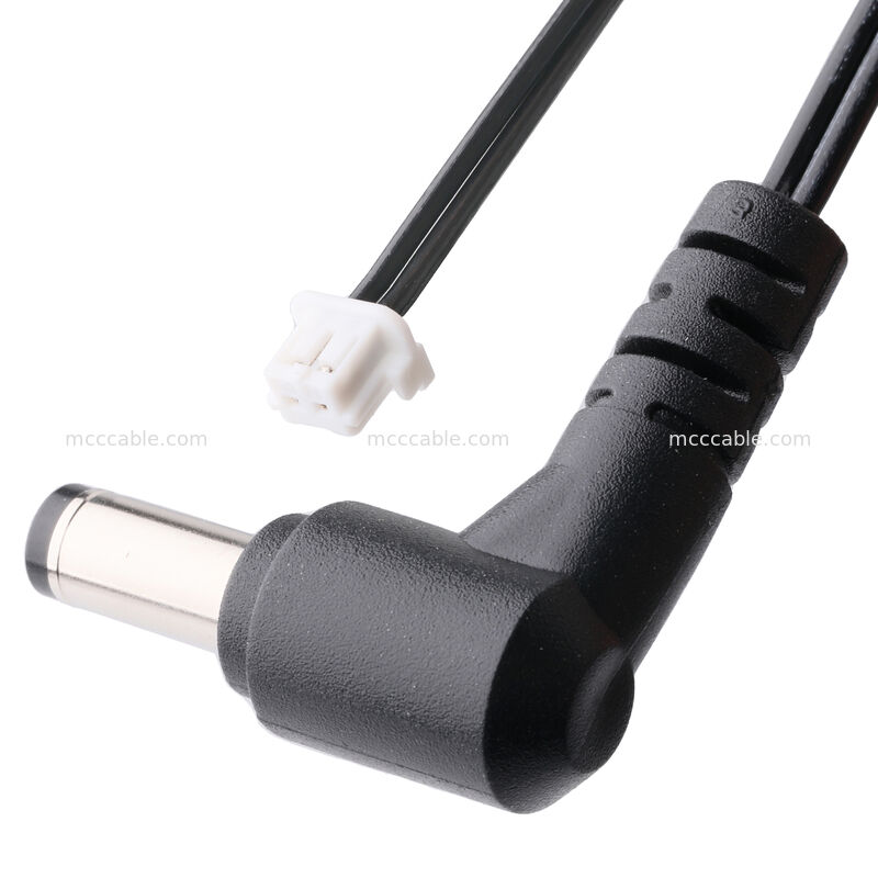 90 derajat DC Plug 2.1x5.5mm ke 2-Pin Kabel Majelis - UL2648 24AWG