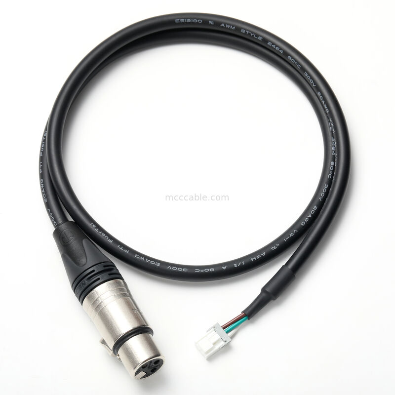 Custom XLR 3-Pin Wanita untuk Molex 51163-0300 Kabel perakitan Neutrik NC3FXX 20AWG UL2464