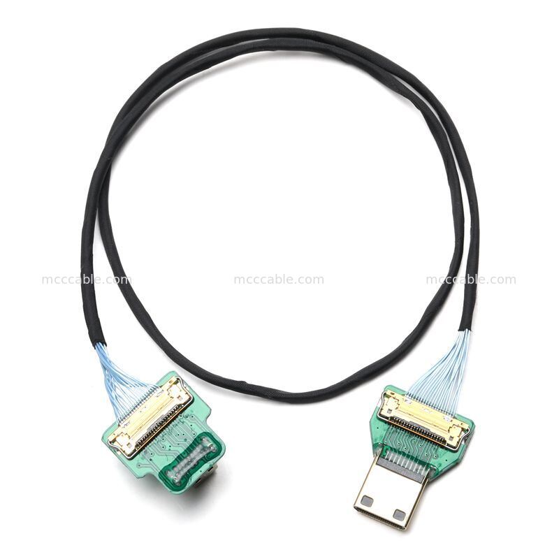 Custom Micro HDMI ke Mini HDMI Micro Coax Kabel Majelis untuk Sistem Tampilan Tertanam